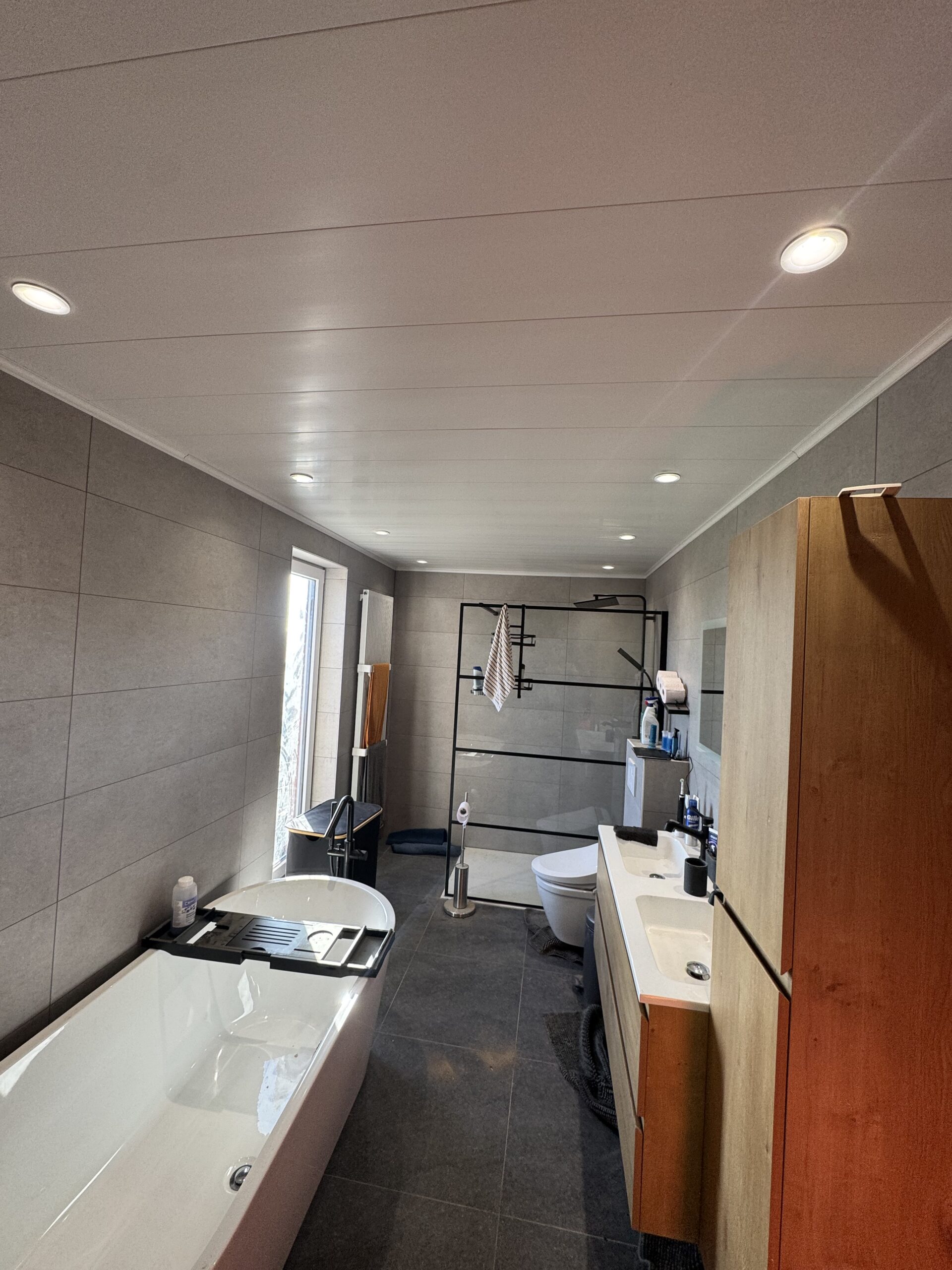 Salle de bain marbre douche Andenne VP Terrassement